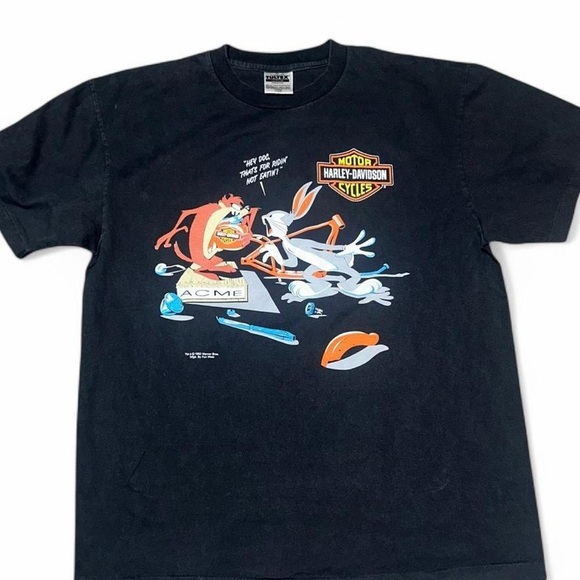 Harley-Davidson Other - Vintage Harley-Davidson looney tunes Black Graphic T-Shirt
